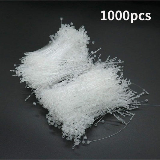 1000pcs Plastic Fastener Hang Tag Clear Snap Lock Pin Security Loop