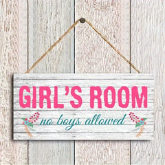 No Boys Allowed Sign - Girl Power Room Decor