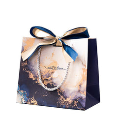 Royal Marble Pattern Tote Ribbon Gift Bag Clothing Bag