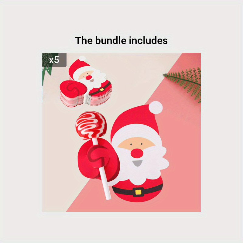 50pcs Santa Lollipop Cards Christmas Party DIY Crafts