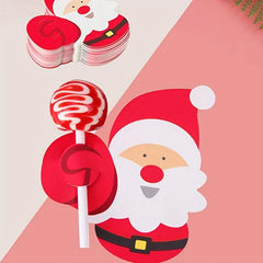 50pcs Santa Lollipop Cards Christmas Party DIY Crafts
