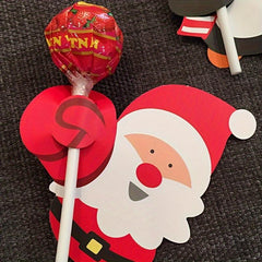 50pcs Santa Lollipop Cards Christmas Party DIY Crafts