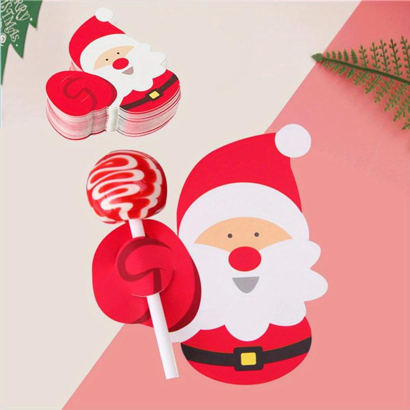 50pcs Santa Lollipop Cards Christmas Party DIY Crafts