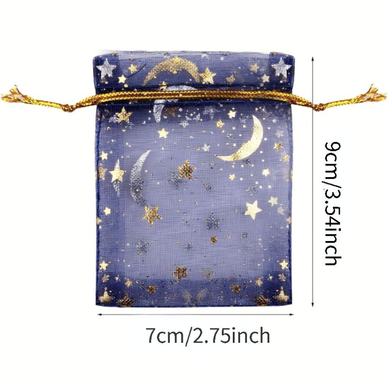 Moon Star Yarn Jewelry Candy Bag 50-100pcs Wedding Gift Bag