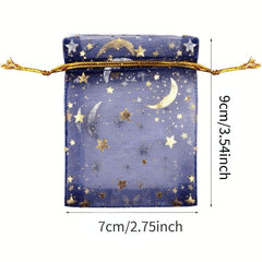 Moon Star Yarn Jewelry Candy Bag 50-100pcs Wedding Gift Bag
