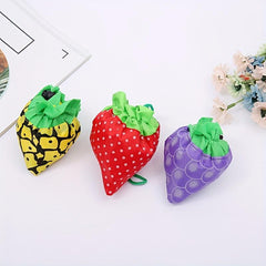 3pcs Reusable Strawberry Animal Shopping Bags - Foldable Cartoons