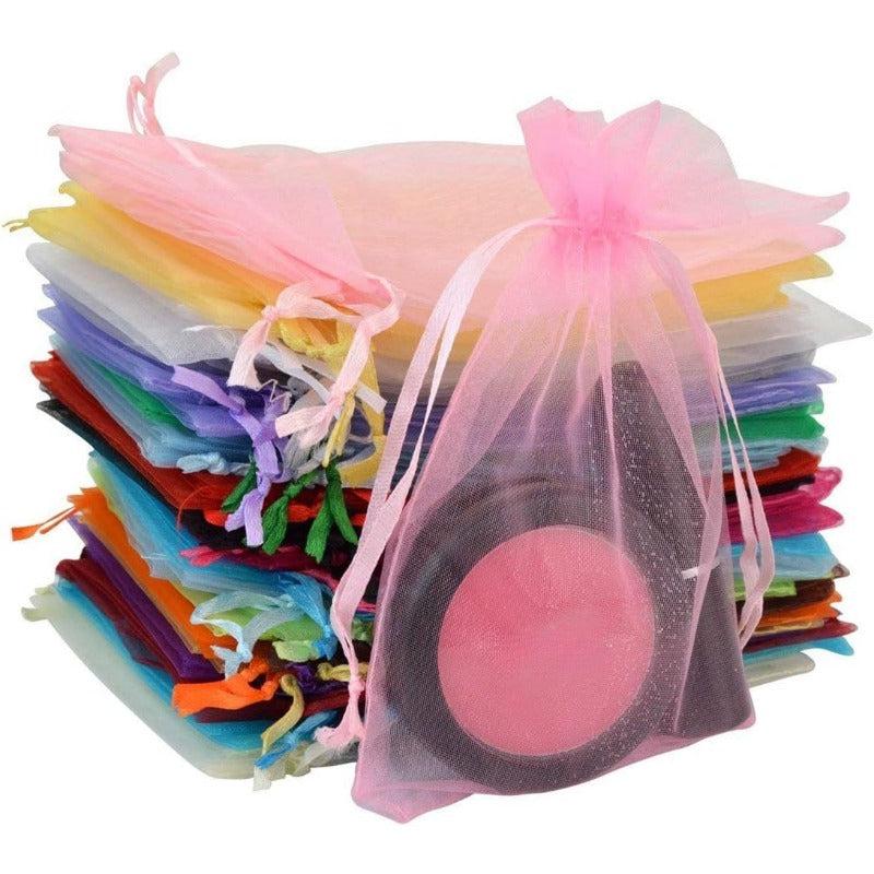 100pcs Organza Bags Mix Satin Drawstring Organza Pouch