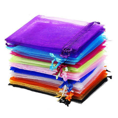 100pcs Organza Bags Mix Satin Drawstring Organza Pouch