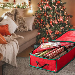 Holiday Decoration Storage Bag Underbed Gift Wrap Organizer PE Coated