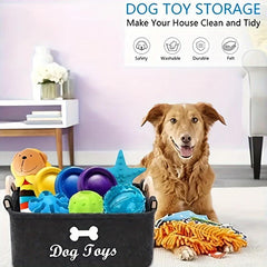 Storage Basket with Wooden Handle for Pets and Clothes