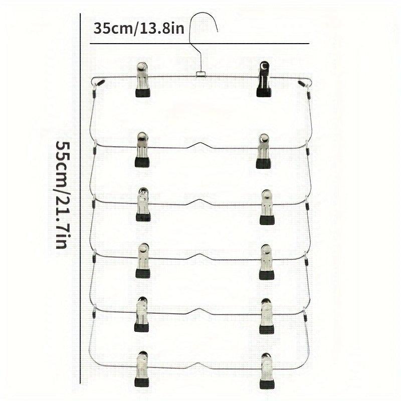 Space Saving Metal Layer Pants Trousers Skirt Hanger with Non Slip Clips