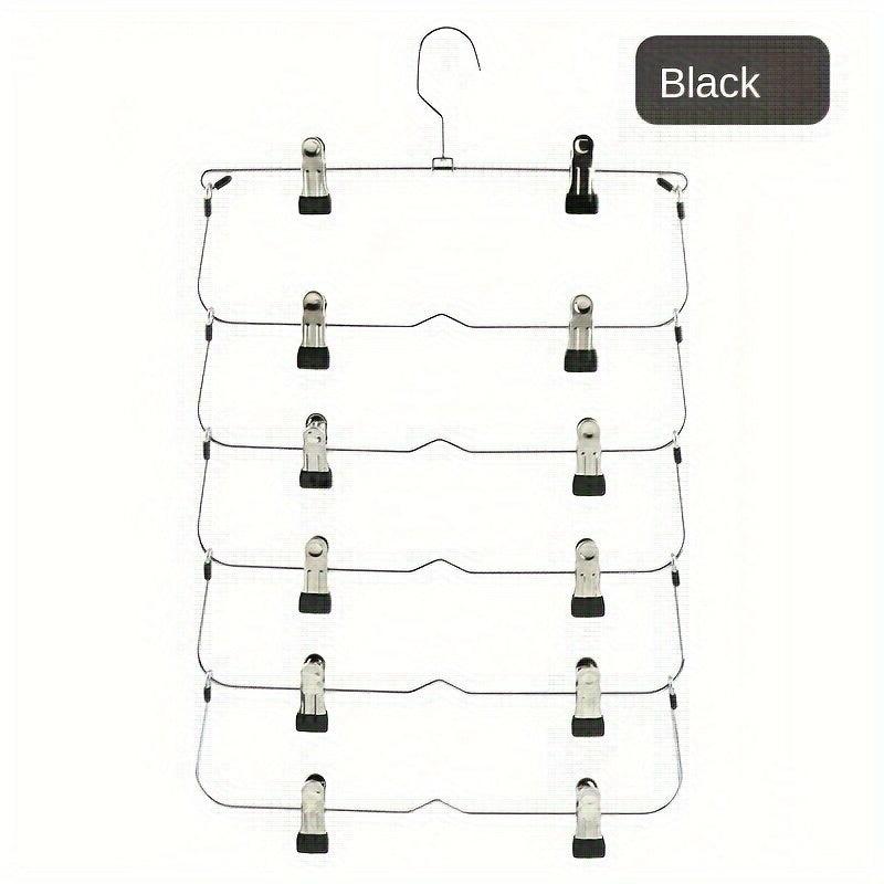 Space Saving Metal Layer Pants Trousers Skirt Hanger with Non Slip Clips