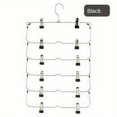 Space Saving Metal Layer Pants Trousers Skirt Hanger with Non Slip Clips