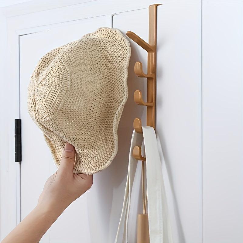 5-Hook Over-The-Door Hanger Organizer for Coats Hats Robes Bags Towels