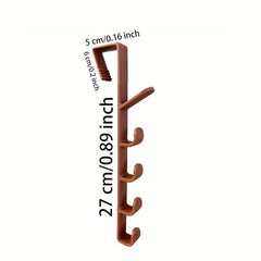 5-Hook Over-The-Door Hanger Organizer for Coats Hats Robes Bags Towels