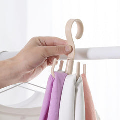 Rotated Hanger with 4 Hooks Wardrobe Clothes Bag Shoe Belt Scarf Rack