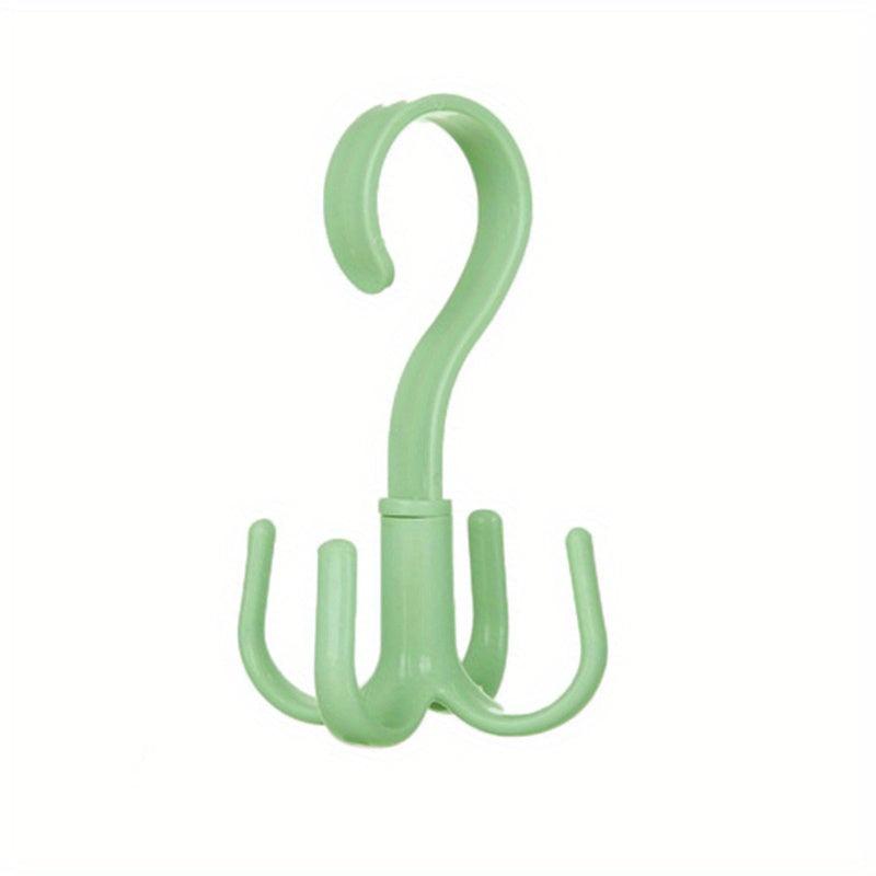 Rotated Hanger with 4 Hooks Wardrobe Clothes Bag Shoe Belt Scarf Rack