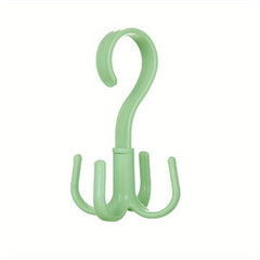 Rotated Hanger with 4 Hooks Wardrobe Clothes Bag Shoe Belt Scarf Rack