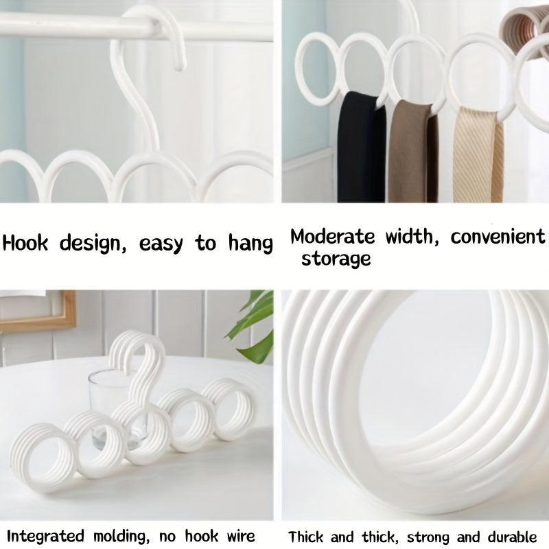 5pcs Circle Hanger Silky Scarf Storage Hanging Rack Household Scarf Rack Shelf