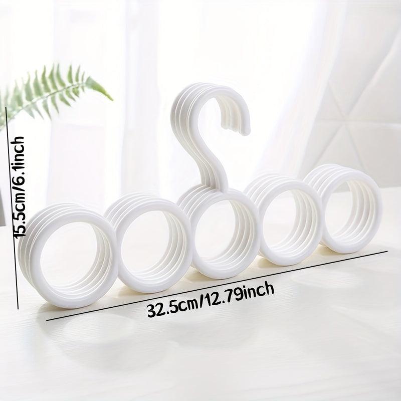 5pcs Circle Hanger Silky Scarf Storage Hanging Rack Household Scarf Rack Shelf