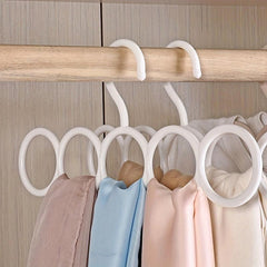 5pcs Circle Hanger Silky Scarf Storage Hanging Rack Household Scarf Rack Shelf
