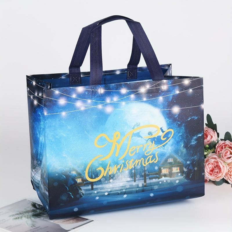 4pcs Large Christmas Gift Bags Christmas Tote Bags With Handles