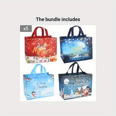 4pcs Large Christmas Gift Bags Christmas Tote Bags With Handles