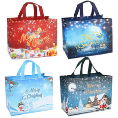 4pcs Large Christmas Gift Bags Christmas Tote Bags With Handles