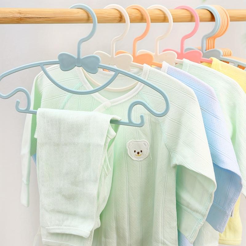 10pcs Kid's Plastic Clothes Hanger Baby Drying Hanger Bow Tie Clothes