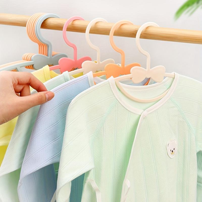 10pcs Kid's Plastic Clothes Hanger Baby Drying Hanger Bow Tie Clothes
