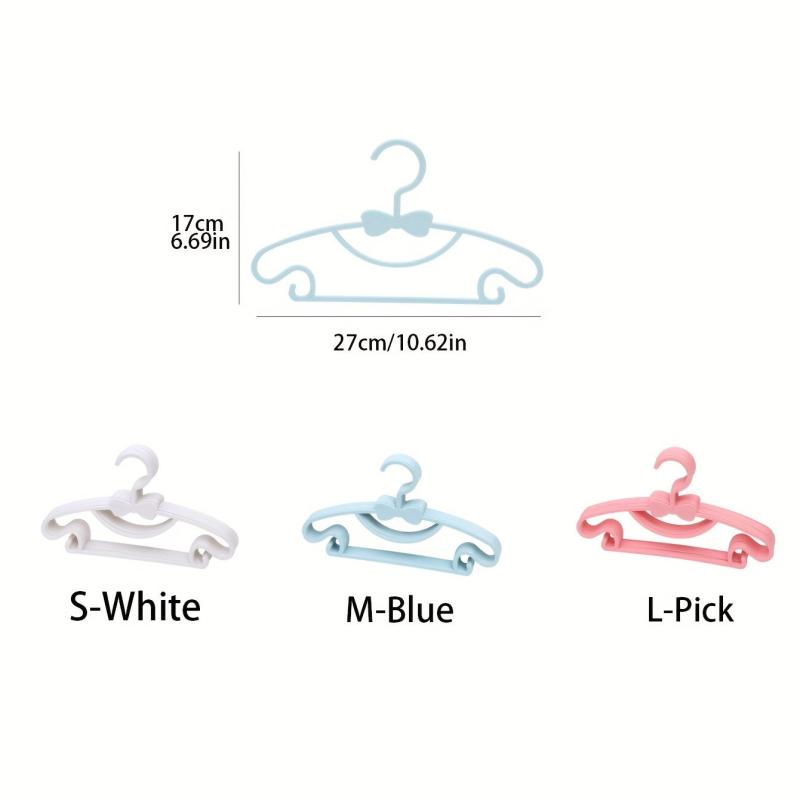 10pcs Kid's Plastic Clothes Hanger Baby Drying Hanger Bow Tie Clothes