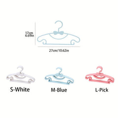 10pcs Kid's Plastic Clothes Hanger Baby Drying Hanger Bow Tie Clothes