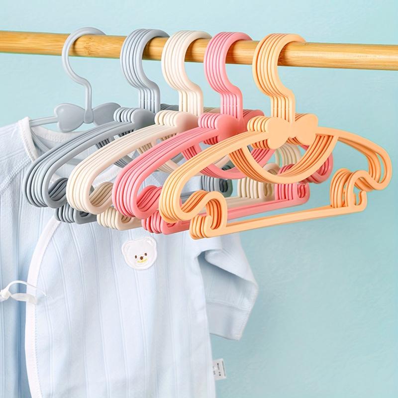 10pcs Kid's Plastic Clothes Hanger Baby Drying Hanger Bow Tie Clothes