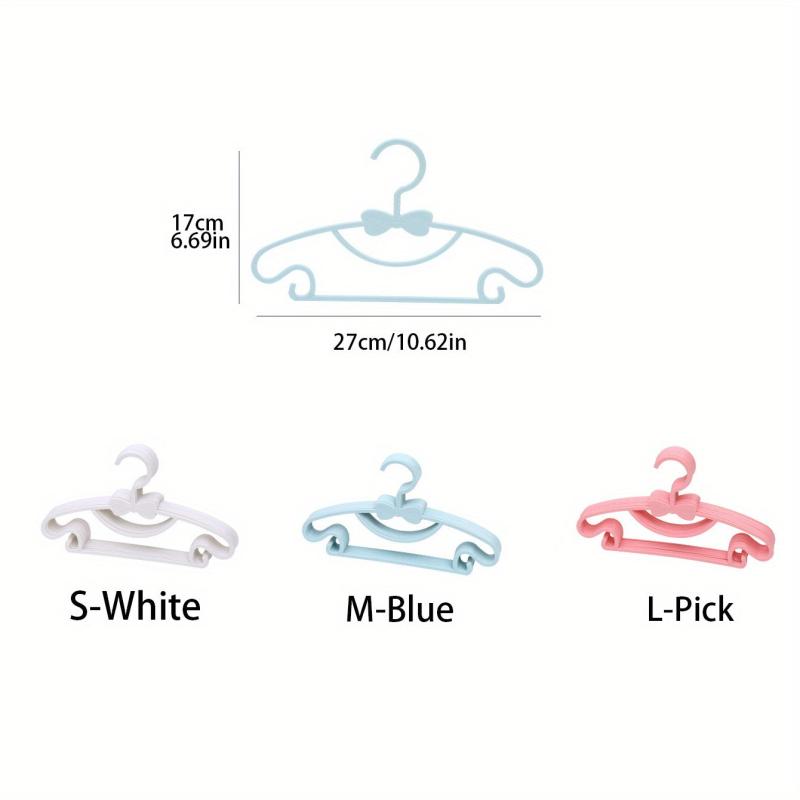 10pcs Kid's Plastic Clothes Hanger Baby Drying Hanger Bow Tie Clothes