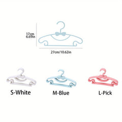 10pcs Kid's Plastic Clothes Hanger Baby Drying Hanger Bow Tie Clothes