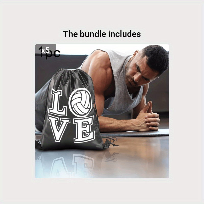 Volleyball Style Drawstring Bag Candy Bag Sports Party Gift Supplies