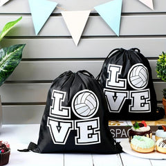 Volleyball Style Drawstring Bag Candy Bag Sports Party Gift Supplies