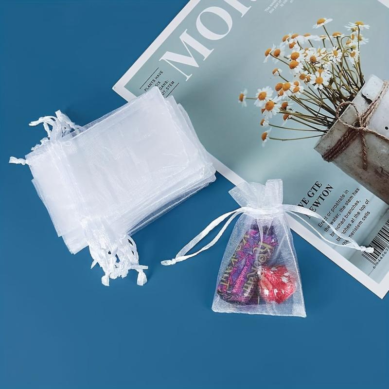 Mini Organza Jewelry Bag Mesh Drawstring Gift Bag For Candy Samples