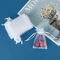 Mini Organza Jewelry Bag Mesh Drawstring Gift Bag For Candy Samples