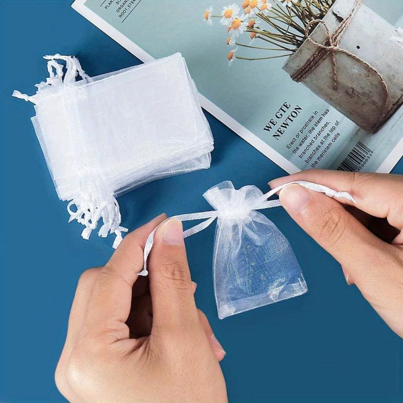 Mini Organza Jewelry Bag Mesh Drawstring Gift Bag For Candy Samples