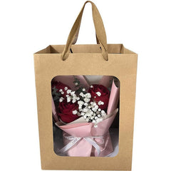 Flower Bouquet Gift Bag w/ Transparent Window
