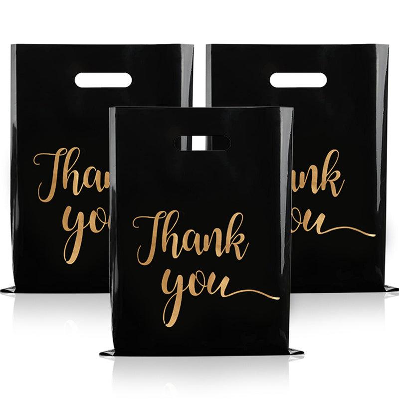 100pcs Medium Thick Gift Bag Flat Mouth Plastic Bag Clothing Bag