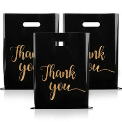 100pcs Medium Thick Gift Bag Flat Mouth Plastic Bag Clothing Bag