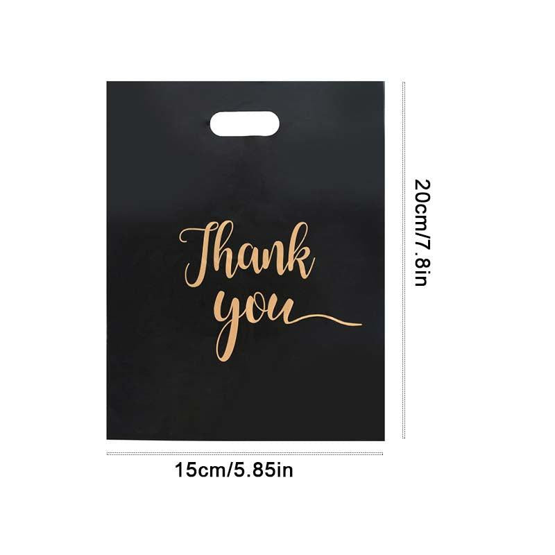 100pcs Medium Thick Gift Bag Flat Mouth Plastic Bag Clothing Bag