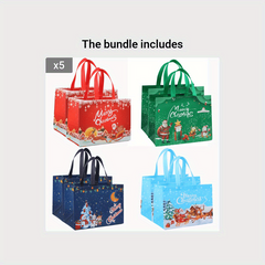 8pcs Christmas Gift Bags Holiday Tote Bags Party Supplies Reusable Non Woven Sho