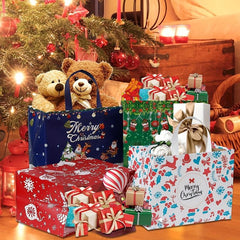 8pcs Christmas Gift Bags Holiday Tote Bags Party Supplies Reusable Non Woven Sho