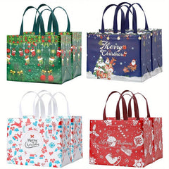 8pcs Christmas Gift Bags Holiday Tote Bags Party Supplies Reusable Non Woven Sho