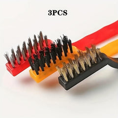 3pcs Brass Stainless Steel Wire Brush Set For Rust Dirt Removal Gas Stove