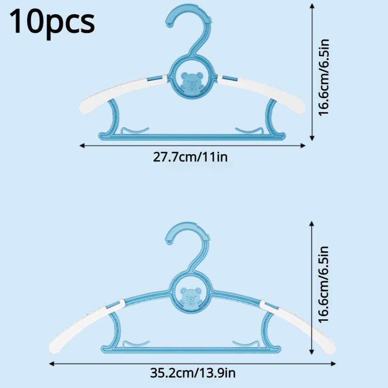 10pcs Small Non Slip Adjustable Clothes Hanger Plastic Hanger Organizer