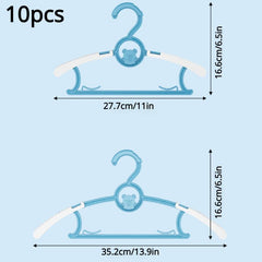 10pcs Small Non Slip Adjustable Clothes Hanger Plastic Hanger Organizer